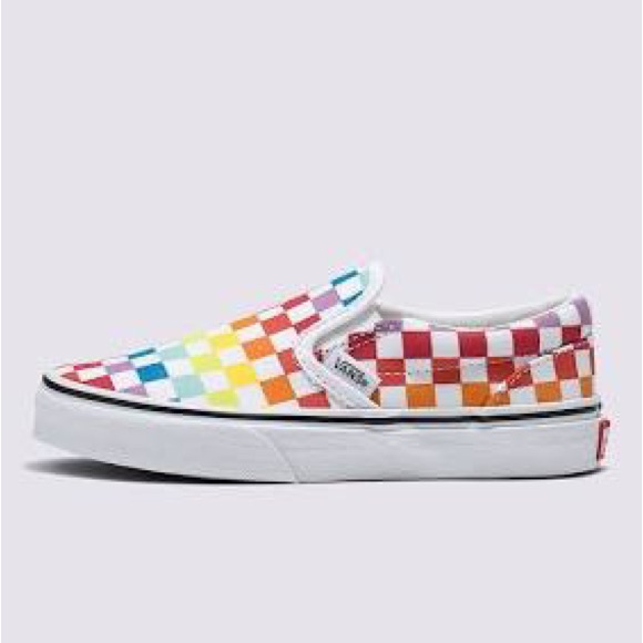 Vans Kids Classic Multicolor Checkerboard Slip-On Skater Sneakers - Picture 1 of 8